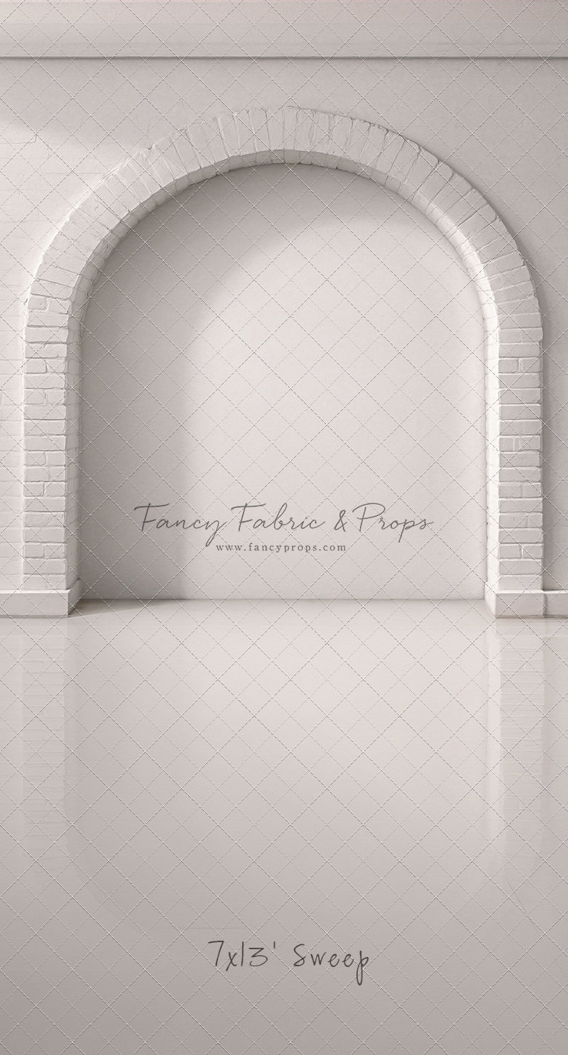 White Brick Alcove - White Floor - With Sweep Option