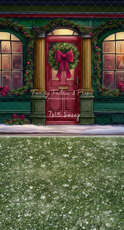 Wintertime Shop - Green Shop With Grass - with Sweep Option