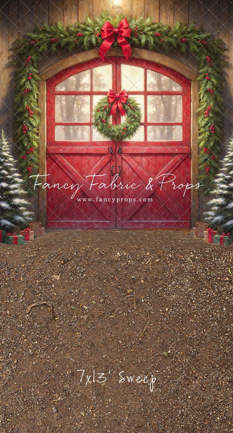 Christmas At The Red Barn - Dirt Floor - with Sweep Option