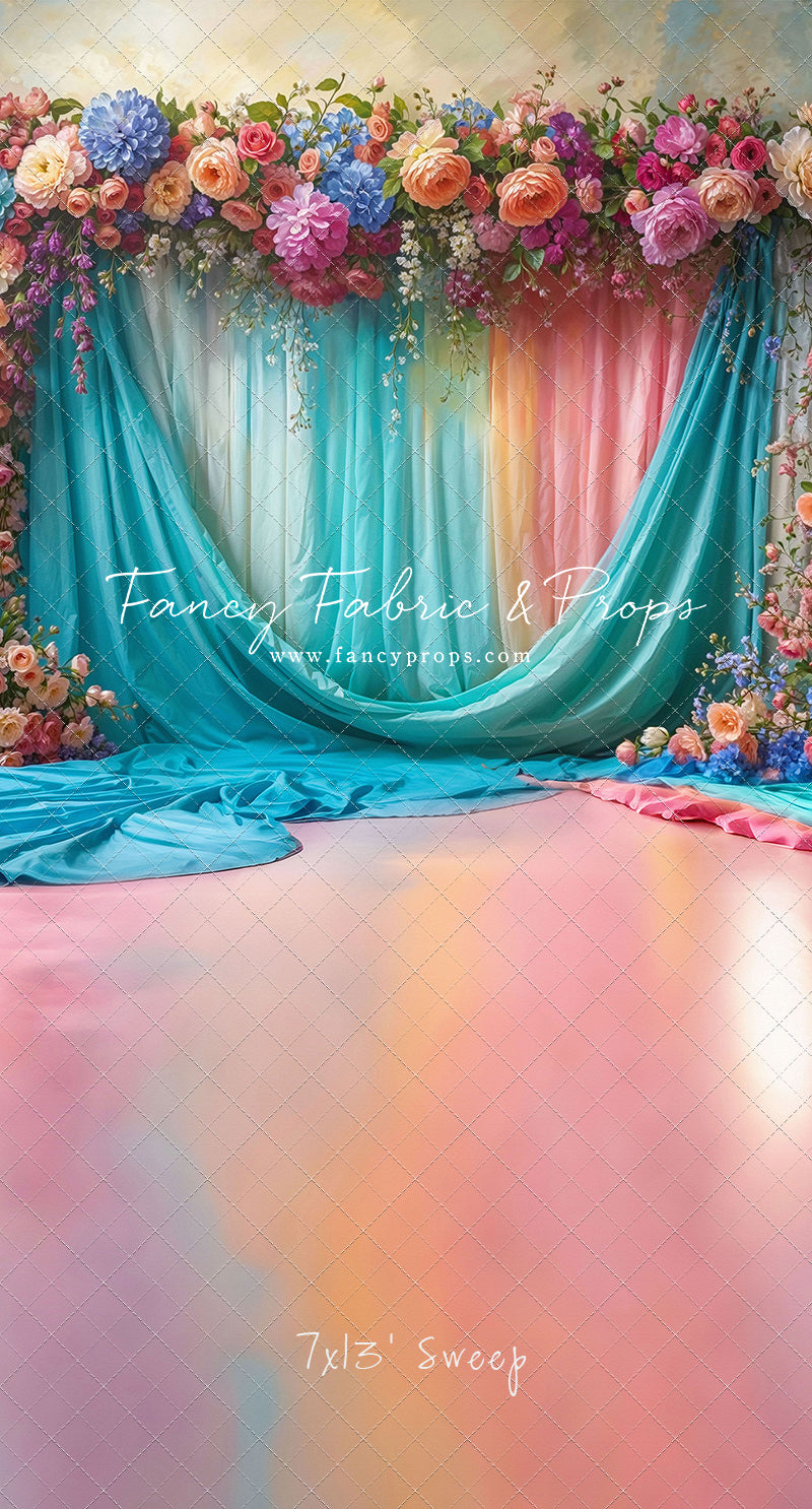 Rainbow Bloom Pavilion - Rainbow Epoxy Floor - With Sweep Option