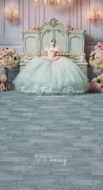 Miss Charlotte - Teal Wood Floor - With Sweep Option