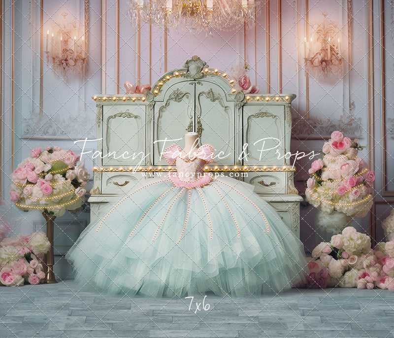 Miss Charlotte - Teal Wood Floor - With Sweep Option