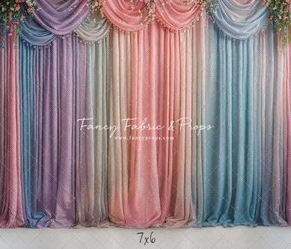 Pastel Curtains  - White Floor - With Sweep Option