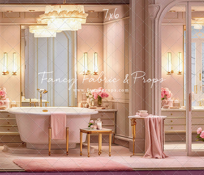 Pretty Powder Room - Pink Floor - With Sweep Option