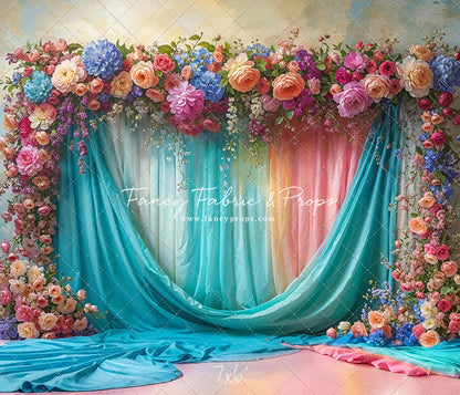 Rainbow Bloom Pavilion - Rainbow Epoxy Floor - With Sweep Option