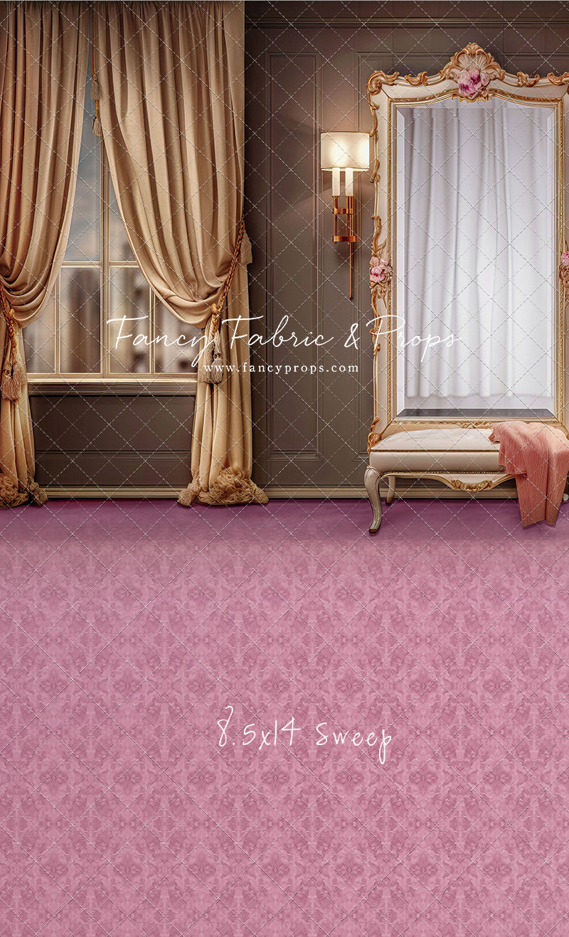 Glam Mirror - Pink Floor - With Sweep Option