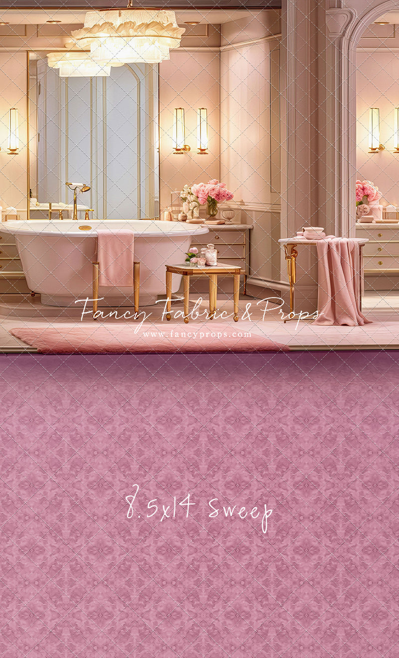 Pretty Powder Room - Pink Floor - With Sweep Option