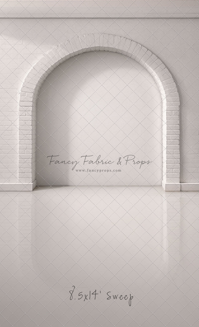 White Brick Alcove - White Floor - With Sweep Option