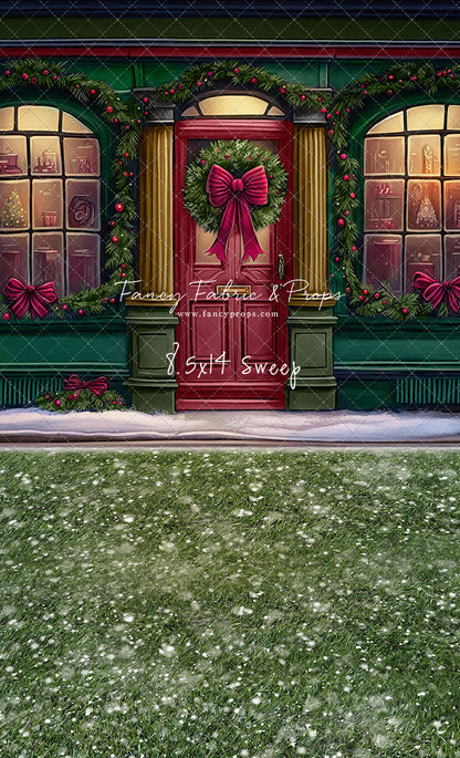 Wintertime Shop - Green Shop With Grass - with Sweep Option