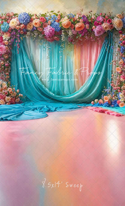 Rainbow Bloom Pavilion - Rainbow Epoxy Floor - With Sweep Option