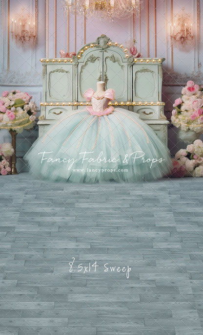Miss Charlotte - Teal Wood Floor - With Sweep Option