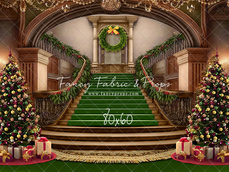 Grand Holiday Staircase - Green Carpet - with Sweep Option