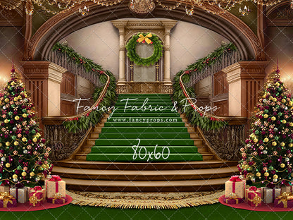 Grand Holiday Staircase - Green Carpet - with Sweep Option