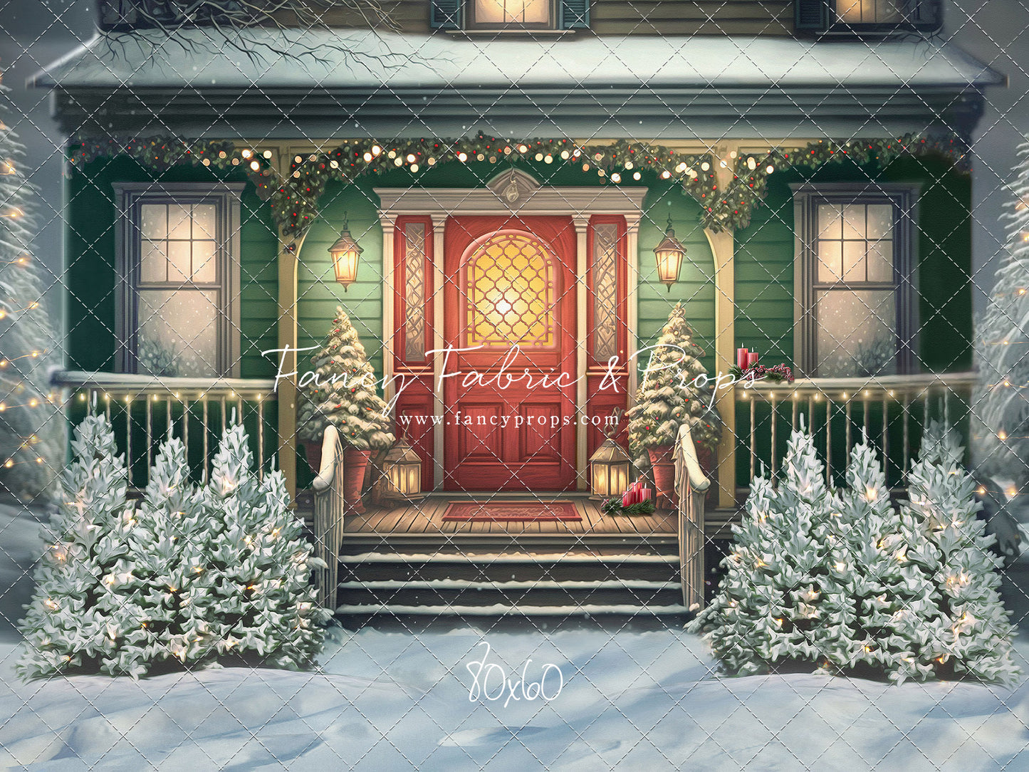 Merry Porch Greetings - Green House - with Sweep Option