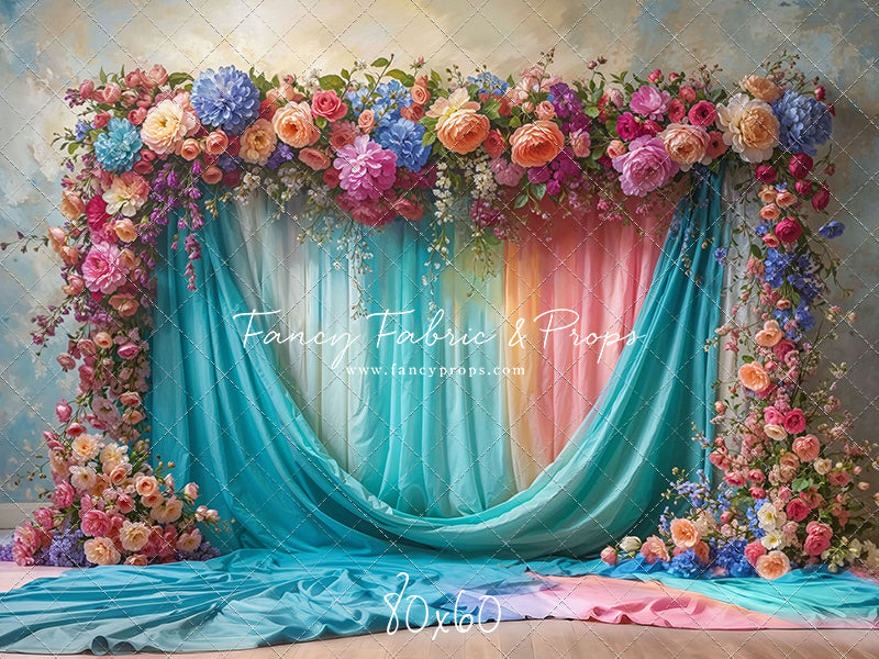 Rainbow Bloom Pavilion - Wood Floor - With Sweep Option