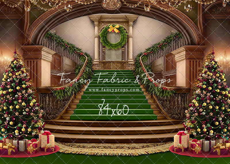 Grand Holiday Staircase - Green Carpet - with Sweep Option