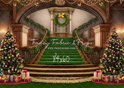 Grand Holiday Staircase - Green Carpet - with Sweep Option