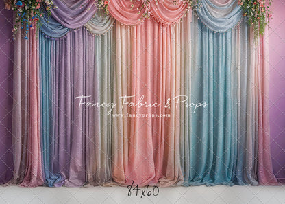 Pastel Curtains  - White Floor - With Sweep Option