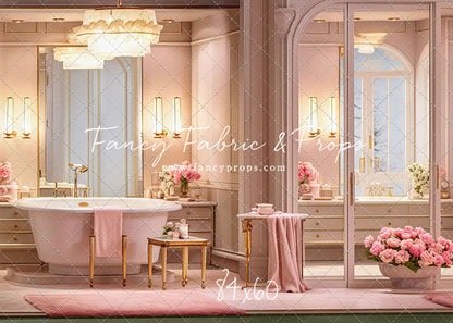 Pretty Powder Room - Green Floor - With Sweep Option