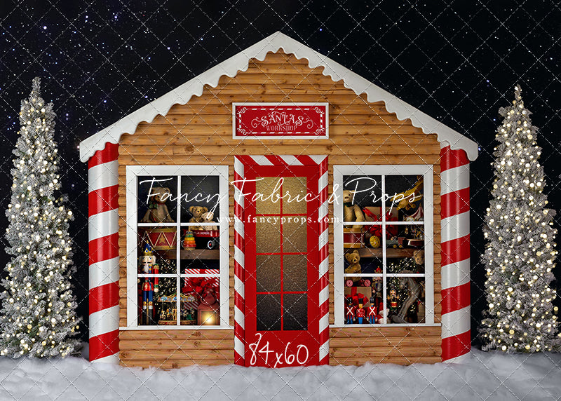 Santa's Peppermint Workshop 2pc Mini Room