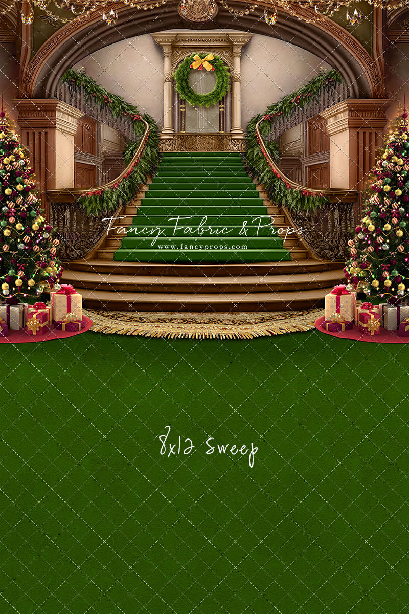 Grand Holiday Staircase - Green Carpet - with Sweep Option