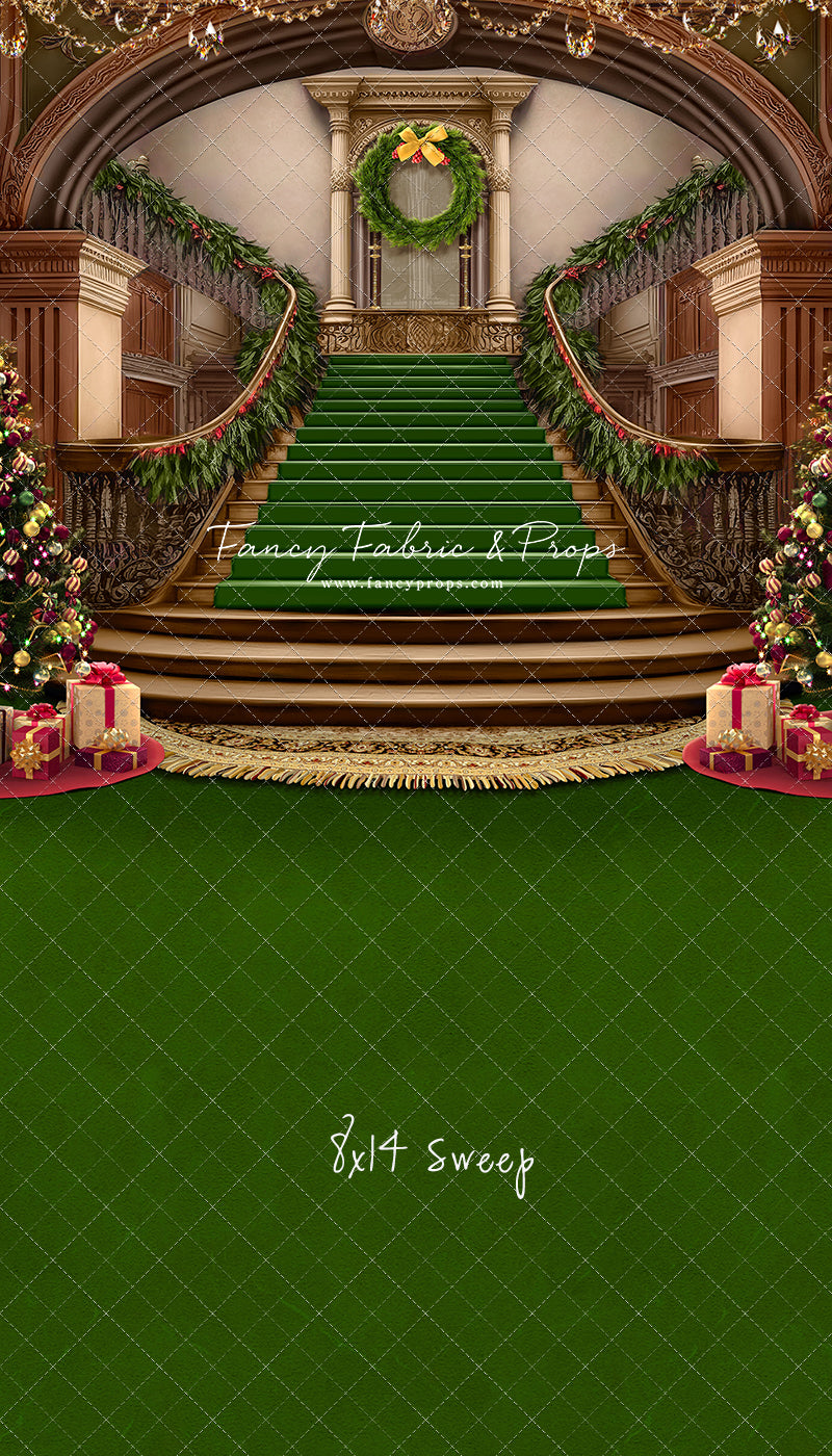 Grand Holiday Staircase - Green Carpet - with Sweep Option