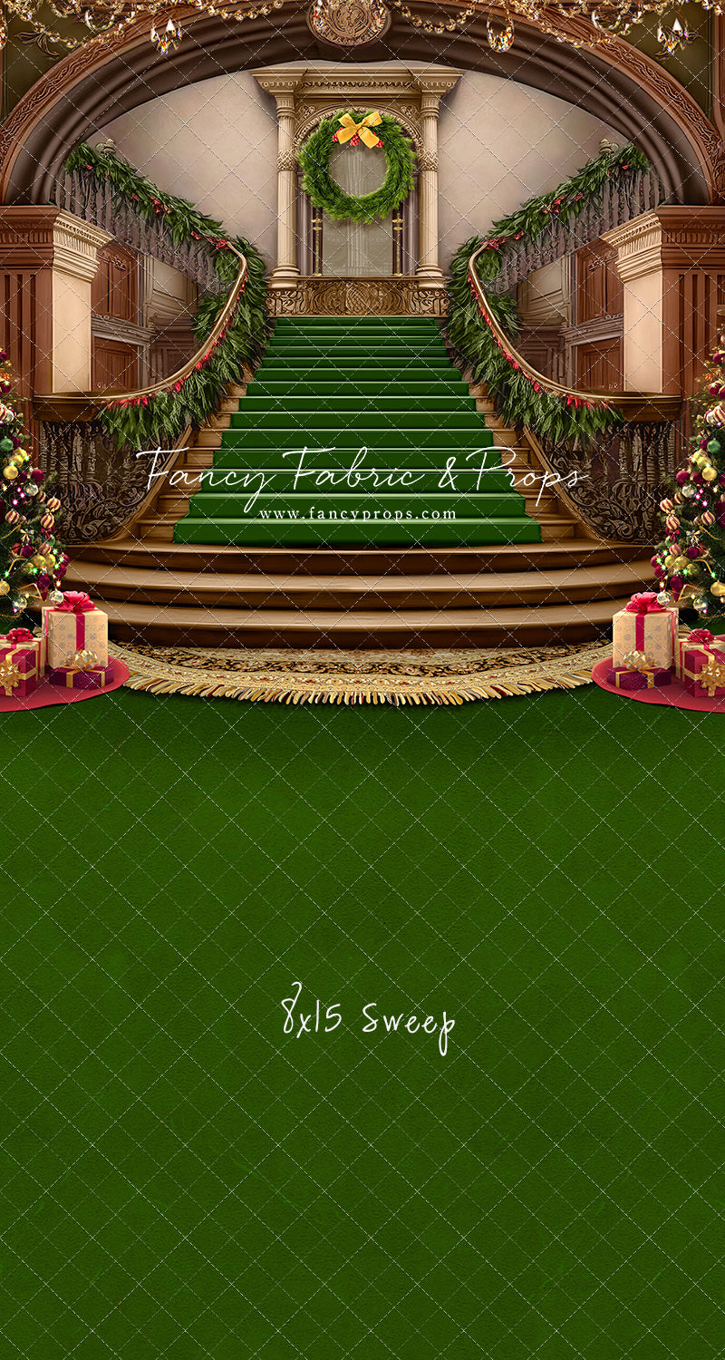 Grand Holiday Staircase - Green Carpet - with Sweep Option