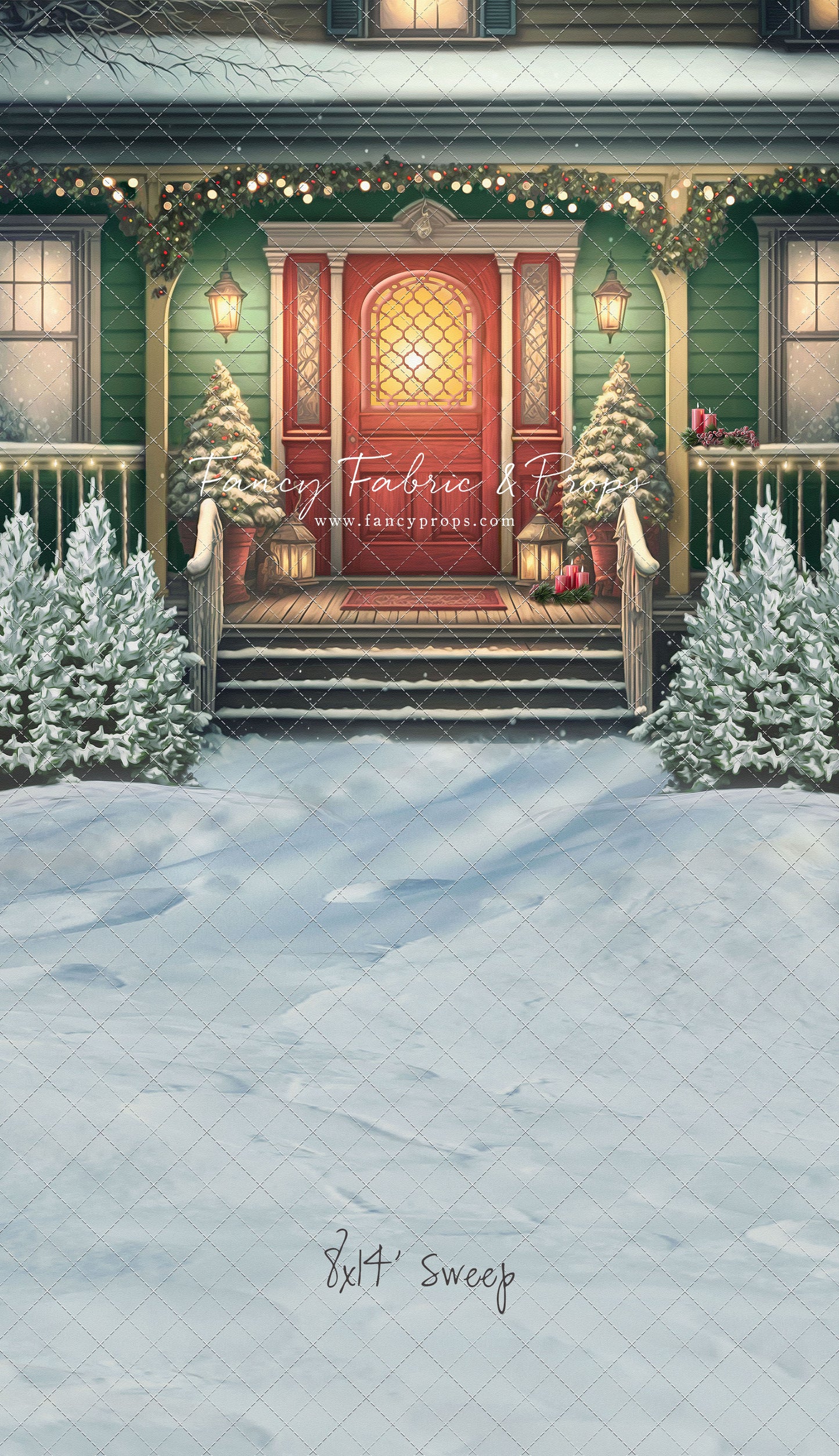 Merry Porch Greetings - Green House - with Sweep Option