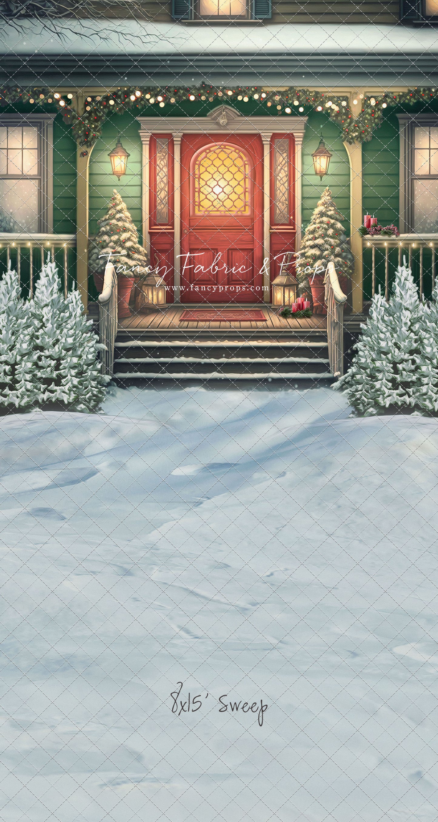 Merry Porch Greetings - Green House - with Sweep Option