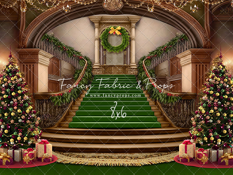 Grand Holiday Staircase - Green Carpet - with Sweep Option