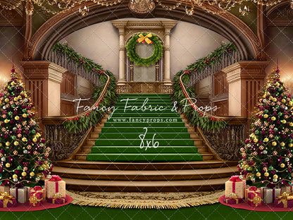 Grand Holiday Staircase - Green Carpet - with Sweep Option