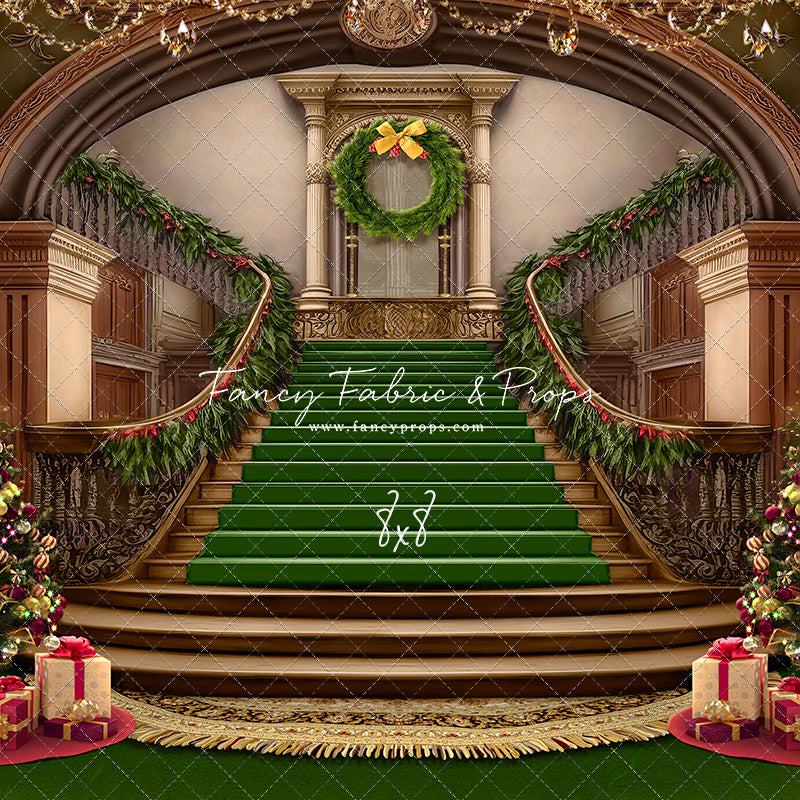 Grand Holiday Staircase - Green Carpet - with Sweep Option