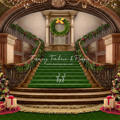 Grand Holiday Staircase - Green Carpet - with Sweep Option