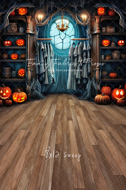 Haunted Wardrobe -Brown Wood Floor - With Sweep Option