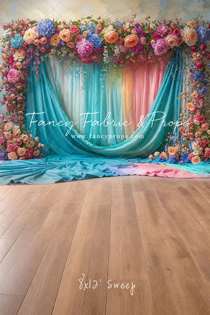 Rainbow Bloom Pavilion - Wood Floor - With Sweep Option