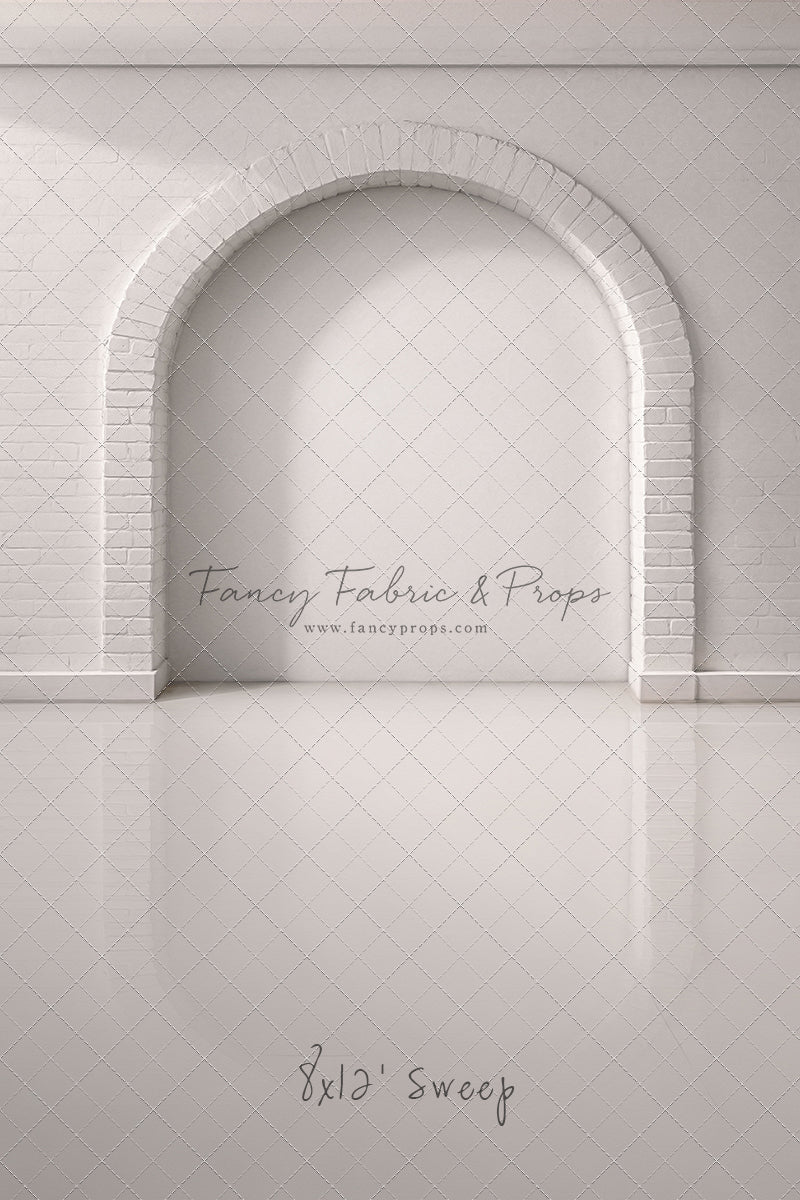 White Brick Alcove - White Floor - With Sweep Option
