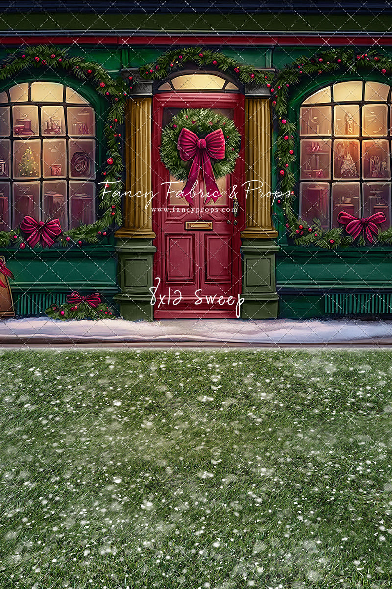 Wintertime Shop - Green Shop With Grass - with Sweep Option