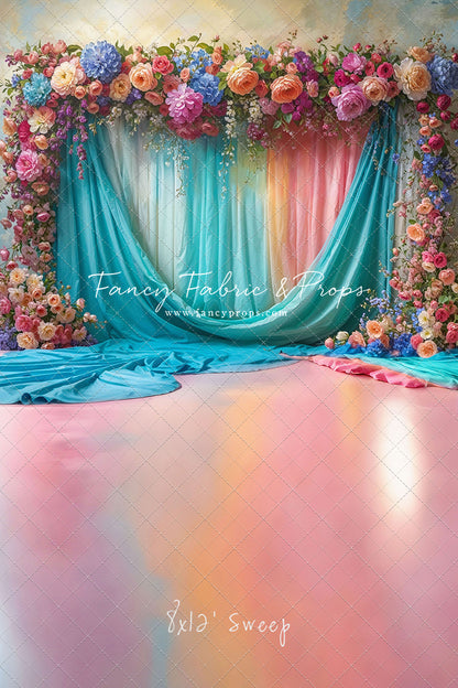 Rainbow Bloom Pavilion - Rainbow Epoxy Floor - With Sweep Option