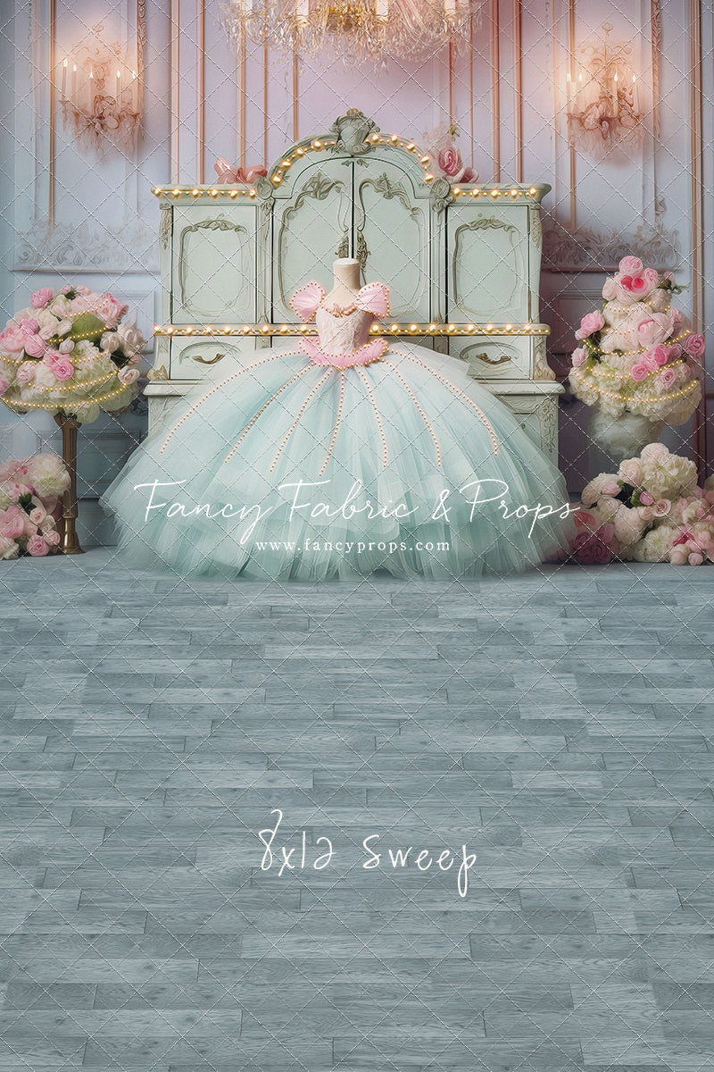 Miss Charlotte - Teal Wood Floor - With Sweep Option