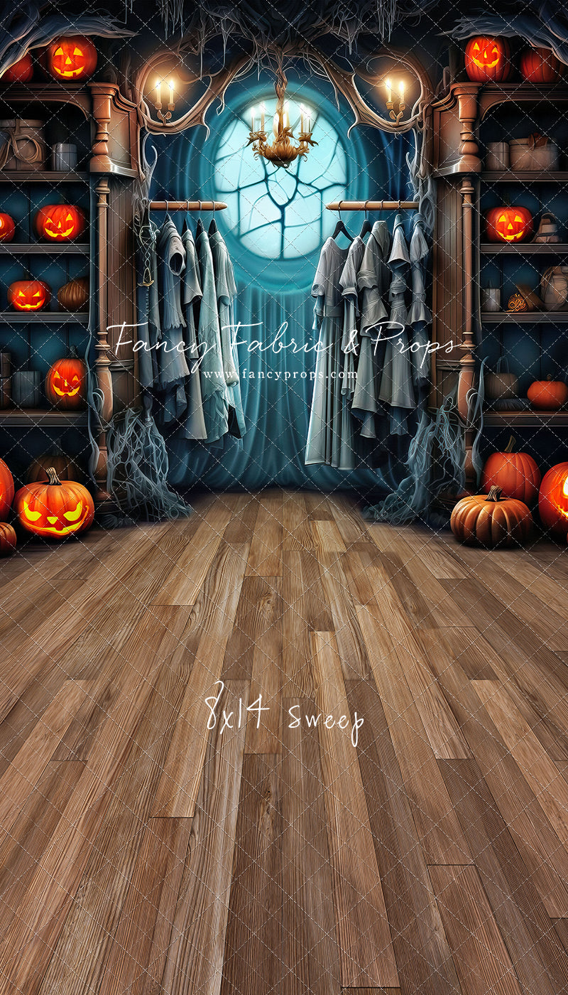 Haunted Wardrobe -Brown Wood Floor - With Sweep Option