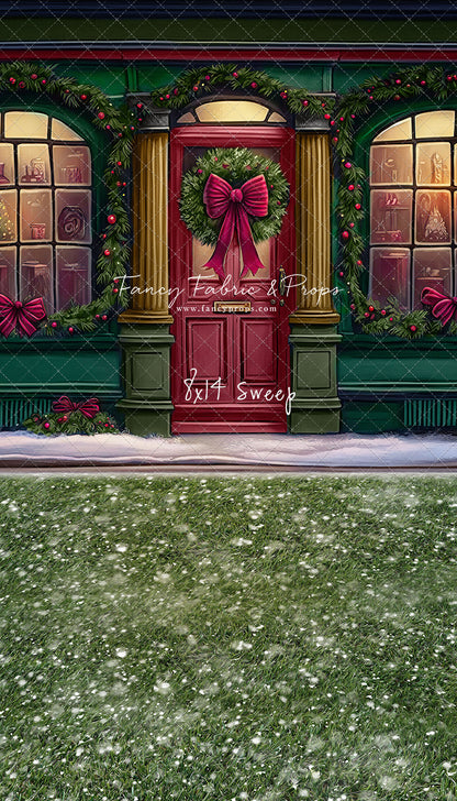 Wintertime Shop - Green Shop With Grass - with Sweep Option