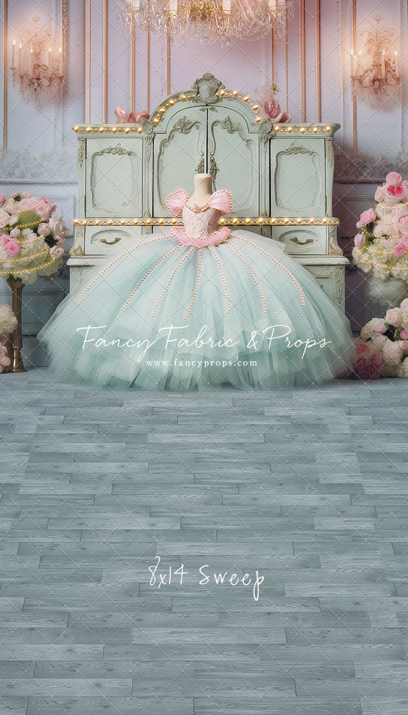 Miss Charlotte - Teal Wood Floor - With Sweep Option