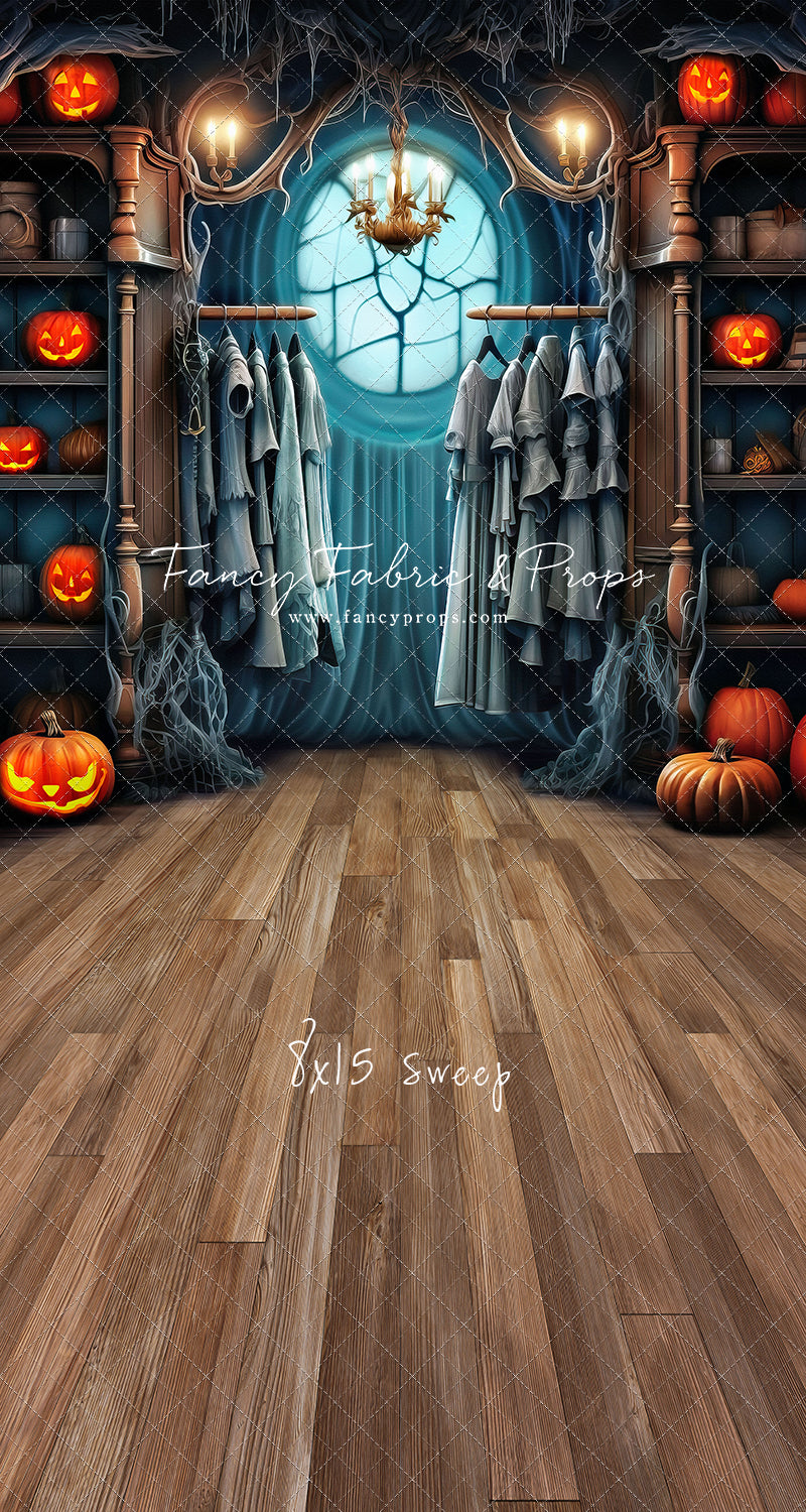 Haunted Wardrobe -Brown Wood Floor - With Sweep Option