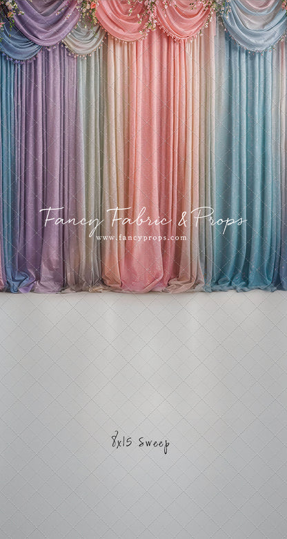 Pastel Curtains  - White Floor - With Sweep Option