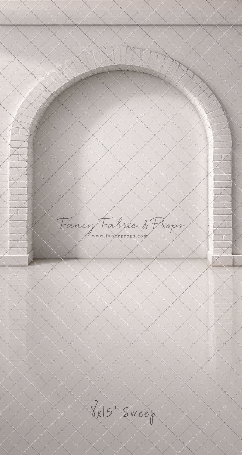 White Brick Alcove - White Floor - With Sweep Option