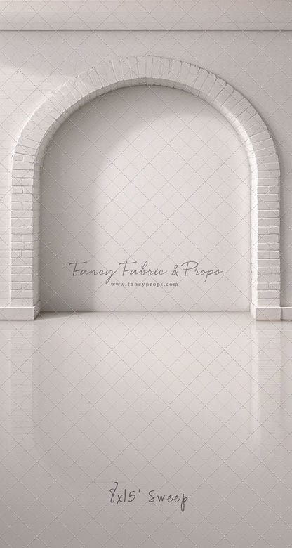 White Brick Alcove - White Floor - With Sweep Option