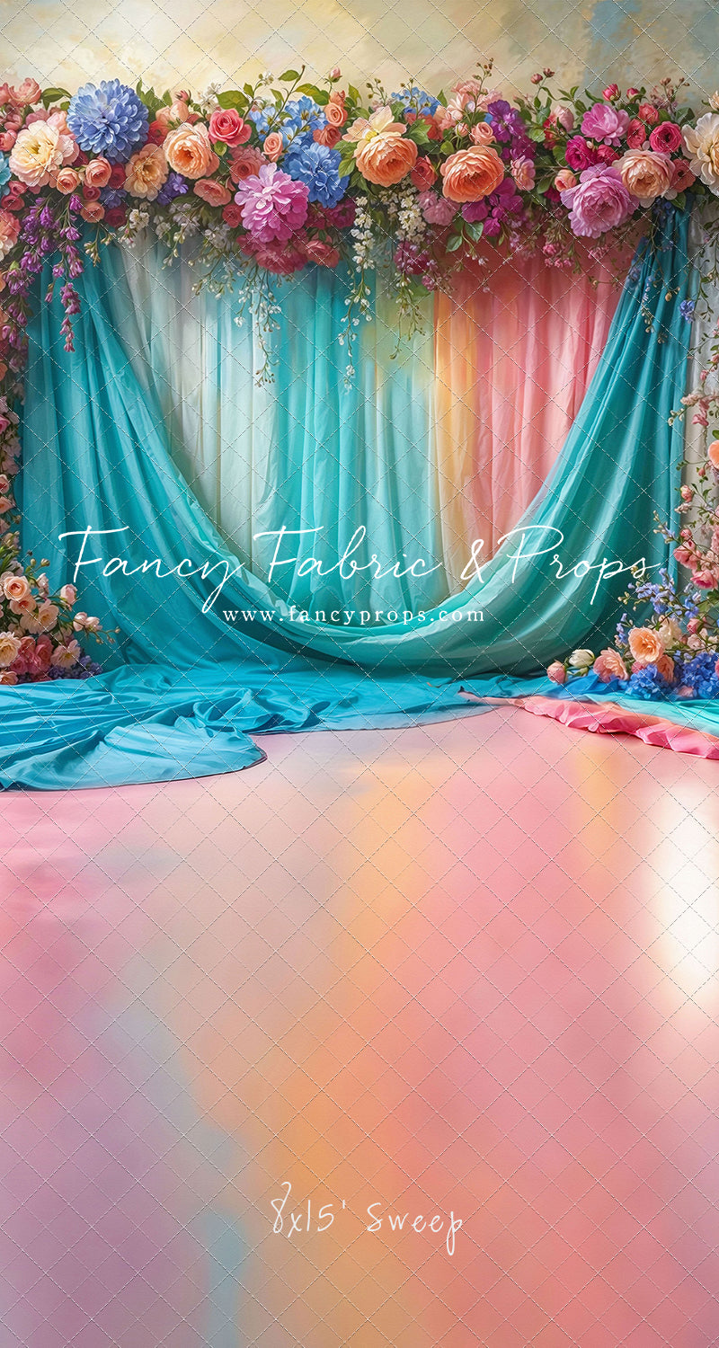 Rainbow Bloom Pavilion - Rainbow Epoxy Floor - With Sweep Option