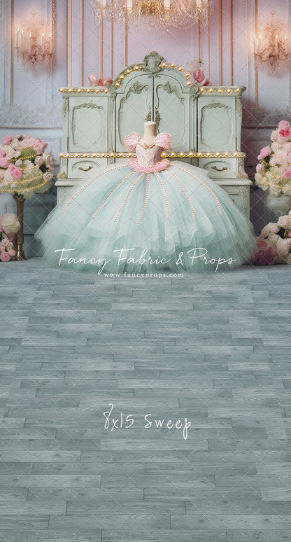 Miss Charlotte - Teal Wood Floor - With Sweep Option