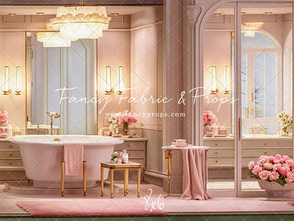 Pretty Powder Room - Green Floor - With Sweep Option