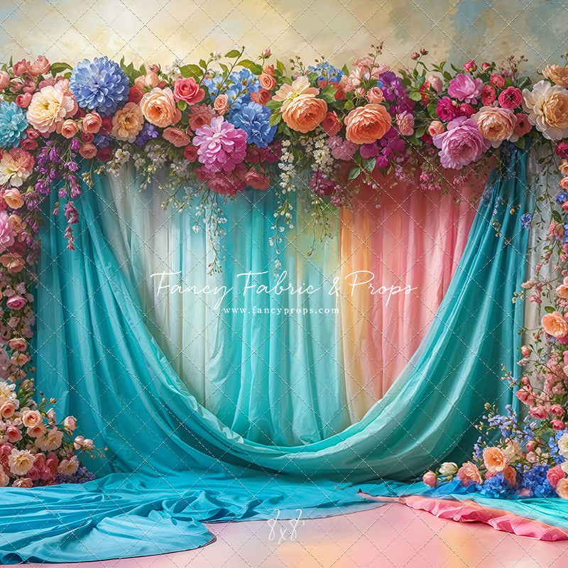 Rainbow Bloom Pavilion - Rainbow Epoxy Floor - With Sweep Option